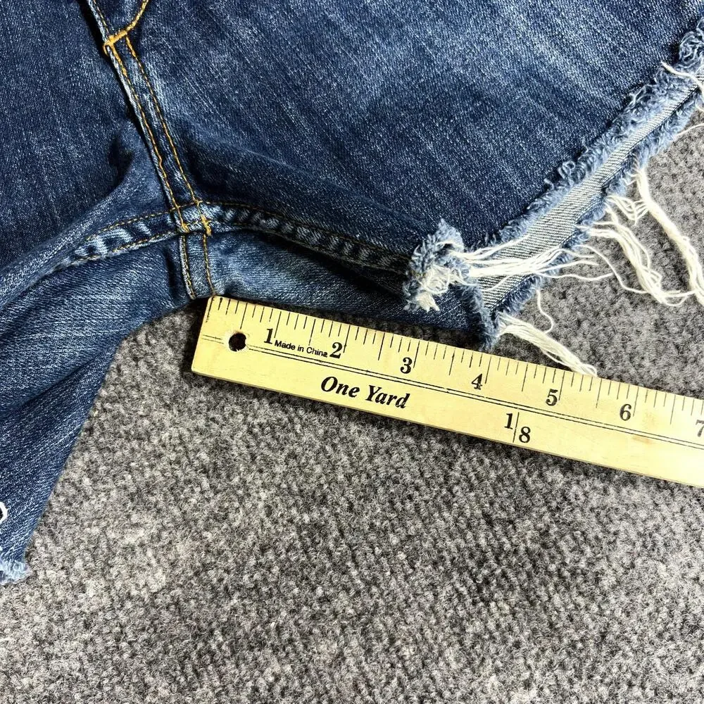 ByCORPUS Shorts Womens 25 Blue Denim Cutoff Raw Hem Skinny Fit Casual Summer